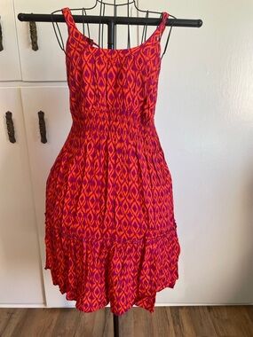 Orange and Purple Printed Sundress